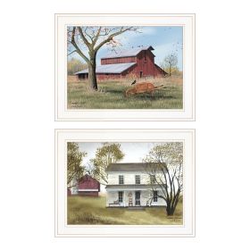 "Summer's End" 2-Piece Vignette by Billy Jacobs, White Frame