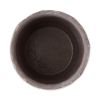 BLACK SCALLOPED CEMENT FLOWER POT SET/2